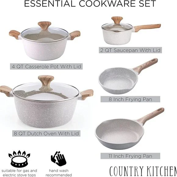 NEW Non-Stick Cast Aluminum Cookware Set - Durable Kitchen Cookware - Picture 3 of 8